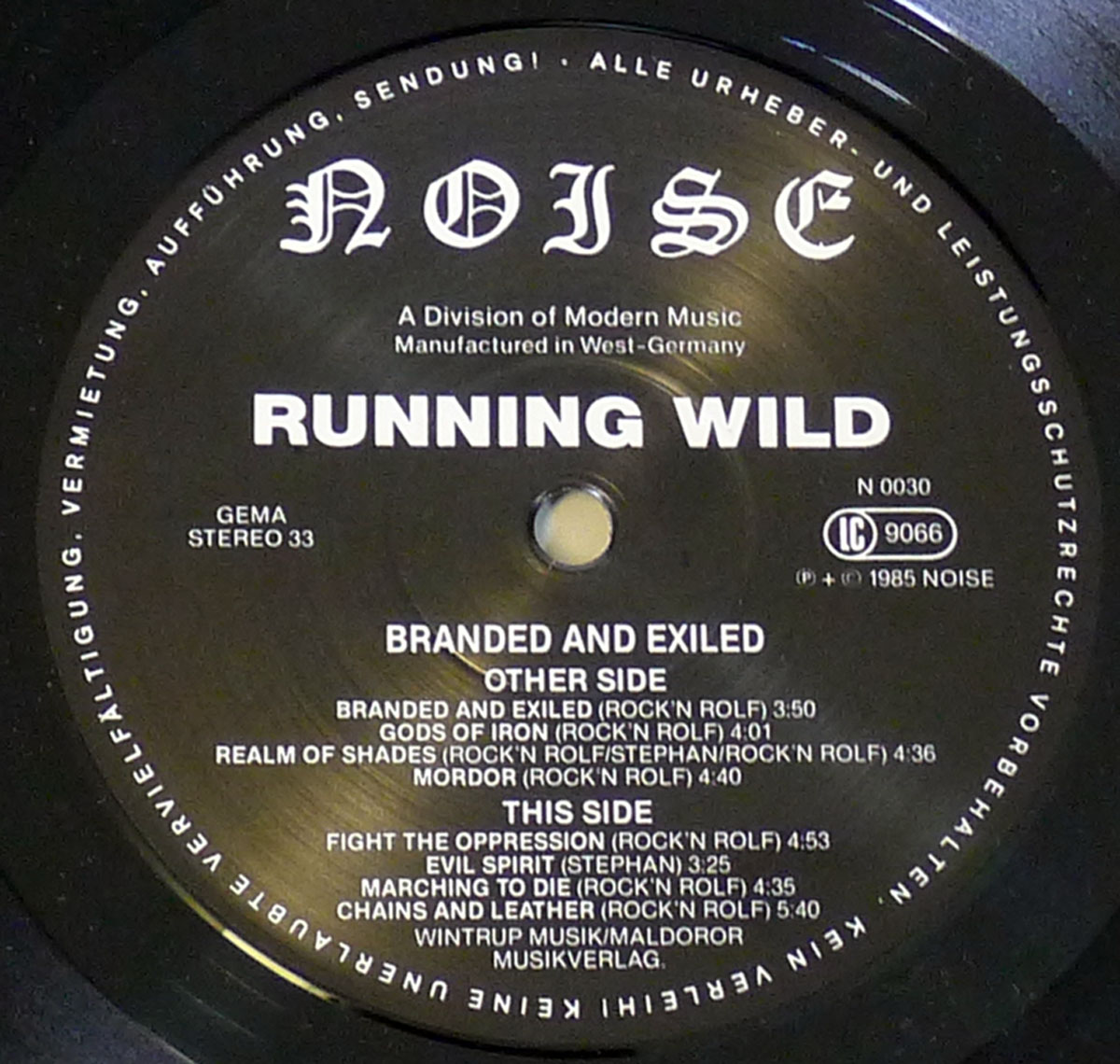 High Resolution Photos of running wild branded exiled 